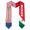 2 Flags on one sash - Country Flag Graduation Stole Embroidery Sash for Study Aboard International Students