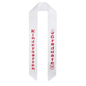Unisex Kindergarten Graduation Satin Sash with Colorful Word
