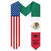 Custom Class of Graduation Stole Classic End Design Flag Sash