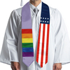 Satin Stole LGBTQ Graduation Sash for Abroad Student International Study Class